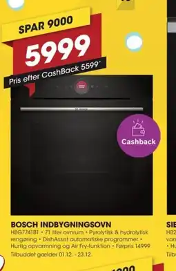 Punkt1 Bosch indbygningsovn tilbud