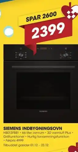 Punkt1 Siemens indbygningsovn tilbud