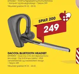 Punkt1 Dacota bluetooth headset tilbud