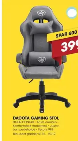 Punkt1 Dacota gaming stol tilbud