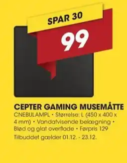 Punkt1 Cepter gaming musemåtte tilbud