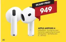 Punkt1 Apple airpods 4 tilbud