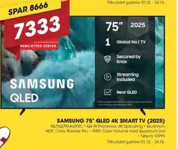 Punkt1 Samsung 75" qled 4k smart tv (2025) tilbud