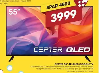 Punkt1 Cepter 55" 4k qled google tv tilbud