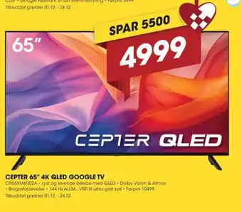 Punkt1 Cepter 65" 4k qled google tv tilbud