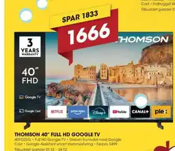 Punkt1 Thomson 40″ full hd google tv tilbud