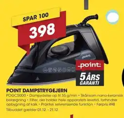 Punkt1 Point dampstrygejern tilbud