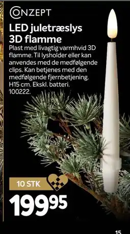 Din Isenkræmmer LED juletræslys 3D flamme tilbud