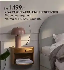 SENG VIVA PARON VÆGHÆNGT SENGEBORD tilbud