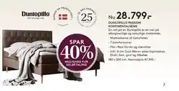 SENG DUNLOPILLO PASSION KONTINENTALSENG tilbud