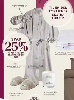 SENG SPAR. 25% PÅ ALT TILBEHØR FR A CARPE DIEM BEDS tilbud