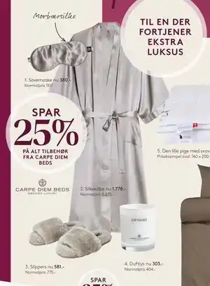 SENG SPAR. 25% PÅ ALT TILBEHØR FR A CARPE DIEM BEDS tilbud