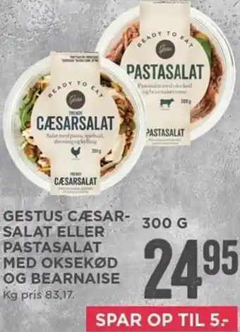 MENY Gestur Cæsar-Salat Eller Pastasalat Med Oksekød Og Beanaise 300g tilbud