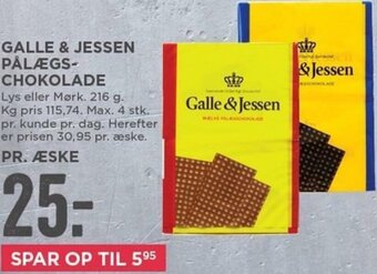 MENY Galle & Jessen Pålægs Chokolade tilbud