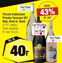 Calle Piccini Collezione Privata Toscana IGT Rød, Hvid el. Rosé tilbud