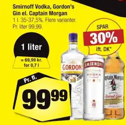 Calle Smirnoff Vodka, Gordon's Gin el. Captain Morgan tilbud