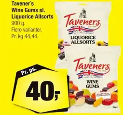 Calle Tavener's Wine Gums el. Liquorice Allsorts tilbud