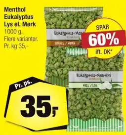 Calle Menthol Eukalyptus Lys el. Mørk tilbud