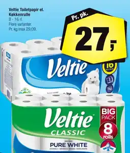 Calle Veltie Toiletpapir el. Køkkenrulle tilbud