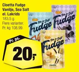 Calle Cloetta Fudge Vanilje, Sea Salt el. Lakrids tilbud