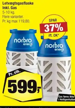 Calle Letvægtsgasflaske Inkl. Gas tilbud