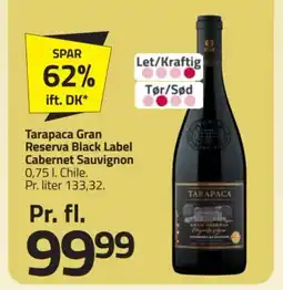 Fleggaard Tarapaca Gran Reserva Black Label Cabernet Sauvignon tilbud