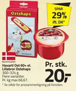 Fleggaard Havarti Ost 60+ el. Lillebror Ostehaps tilbud