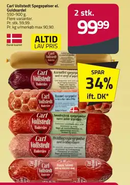 Fleggaard Carl Vollstedt Spegepølser el. Guldsardel tilbud