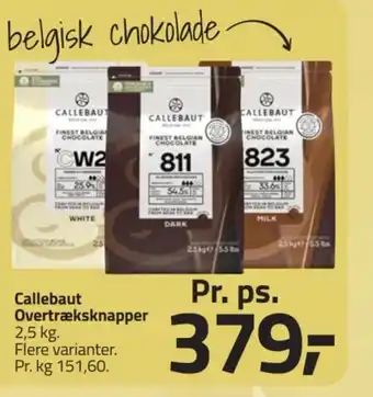 Fleggaard Callebaut Overtræksknapper tilbud
