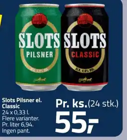 Fleggaard Slots Pilsner el. Classic tilbud