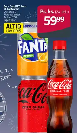 Fleggaard Coca Cola PET, Zero el. Fanta Zero tilbud