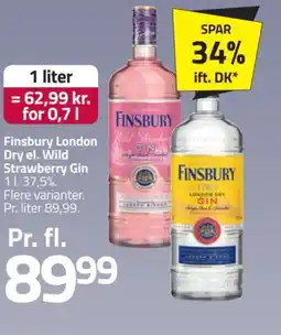 Fleggaard Finsbury London Dry el. Wild Strawberry Gin tilbud