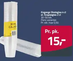 Fleggaard Engangs Shotsglas 4 cl el. Snapseglas 2 cl tilbud