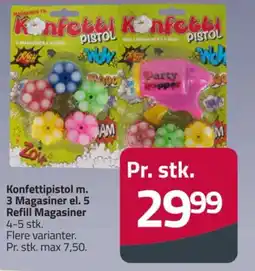 Fleggaard Konfettipistol m. 3 Magasiner el. 5 Refill Magasiner tilbud