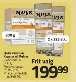 Fleggaard Husk Psyllium Kapsler el. Pulver tilbud