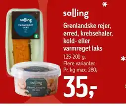 Føtex Grønlandske rejer, ørred, krebsehaler, kold- eller varmrøget laks tilbud