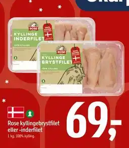 Føtex Rose kyllingebrystfilet eller -inderfilet tilbud