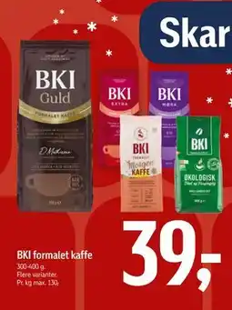 Føtex BKI formalet kaffe tilbud