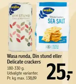 Føtex Wasa runda, Din stund eller Delicate crackers tilbud