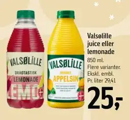 Føtex Valsølille juice eller lemonade tilbud