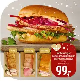 Føtex Ribbensteg af dansk gris, røget bacon eller hamburgerryg tilbud