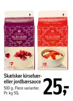 Føtex Skælskør kirsebær- eller jordbærsauce tilbud