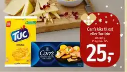 Føtex Carr’s kiks til ost eller Tuc trio tilbud