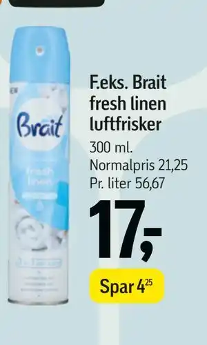 Føtex Brait fresh linen luftfrisker tilbud