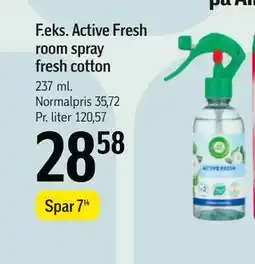 Føtex Active Fresh room spray fresh cotton tilbud