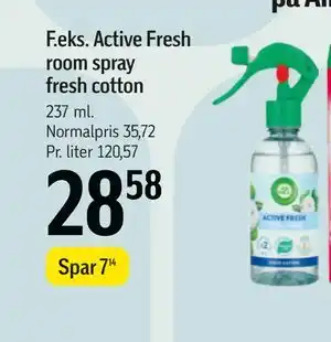 Føtex Active Fresh room spray fresh cotton tilbud