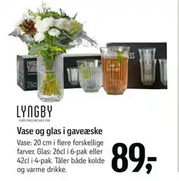 Føtex Vase og glas i gaveæske tilbud