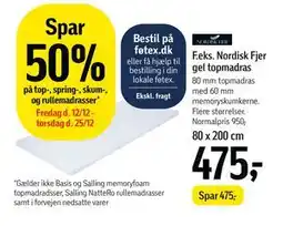 Føtex Nordisk Fjer gel topmadras tilbud