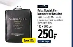 Føtex Nordisk Fjer kogeægte rullemadras tilbud