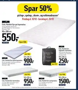 Føtex Spar 50% på top-, spring-, skum-, og rullemadrasser tilbud